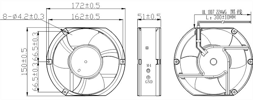 风扇安装尺寸图